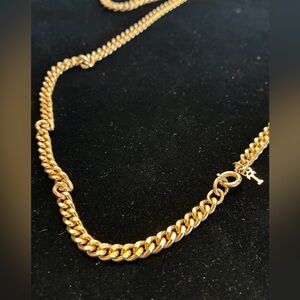 NWOT Vintage Lia Sophia Gold Tone Curb Link Chain Necklace w/ Key Tag